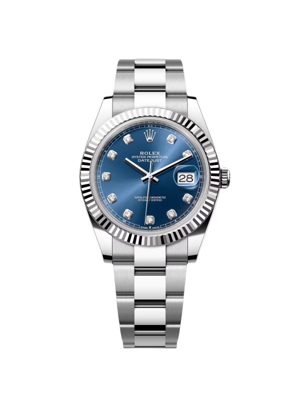 【Super Clone】RLX Datejust 41mm 126334 Blue Diamond Oyster Stainless Steel Mens Watch