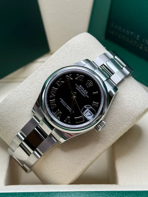 【Super Clone】RLX Datejust m278240-0001/0002 31mm Black Roman Domed Bezel Oyster Oystersteel