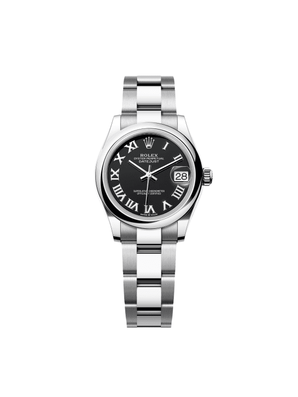 【Super Clone】RLX Datejust m278240-0001/0002 31mm Black Roman Domed Bezel Oyster Oystersteel