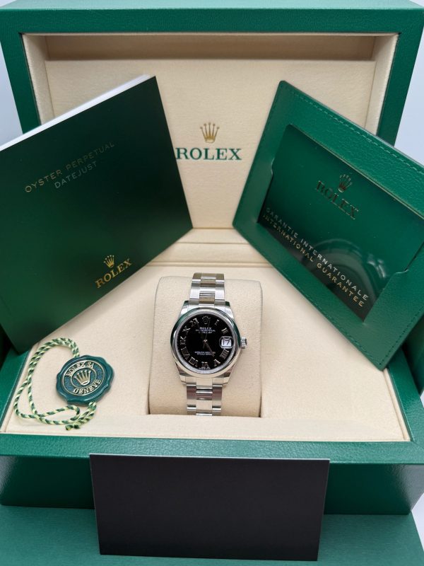 【Super Clone】RLX Datejust m278240-0001/0002 31mm Black Roman Domed Bezel Oyster Oystersteel