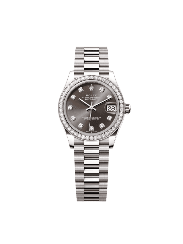 【Super Clone】RLX Datejust m278289RBR-0006 Dark Grey Dial White Gold President Watch