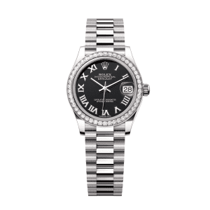 【Super Clone】RLX Datejust m278289RBR-0011 Bright Black Dial White Gold President Watch
