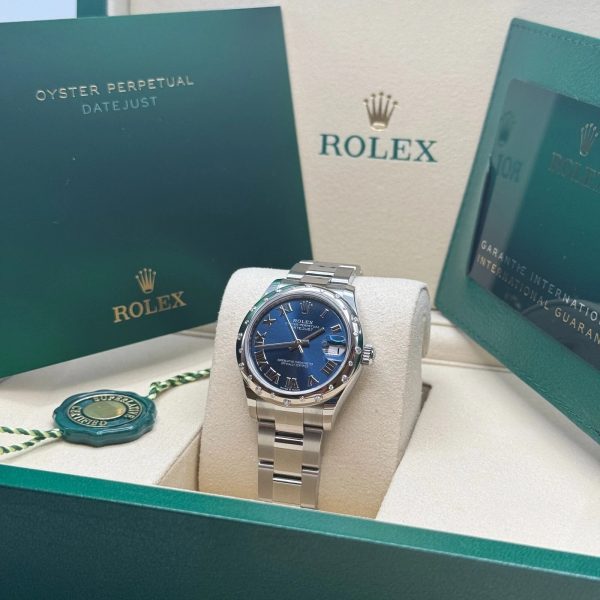 【Super Clone】RLX Datejust m278344-0035/0036 Bright Blue Dial 31mm Domed Diamond Oyster Watch