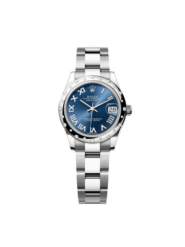 【Super Clone】RLX Datejust m278344-0035/0036 Bright Blue Dial 31mm Domed Diamond Oyster Watch