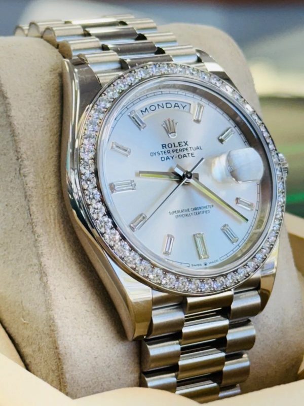 【Super Clone】RLX Day-Date 40mm 228349RBR-0001 Silver Dial President Bracelet