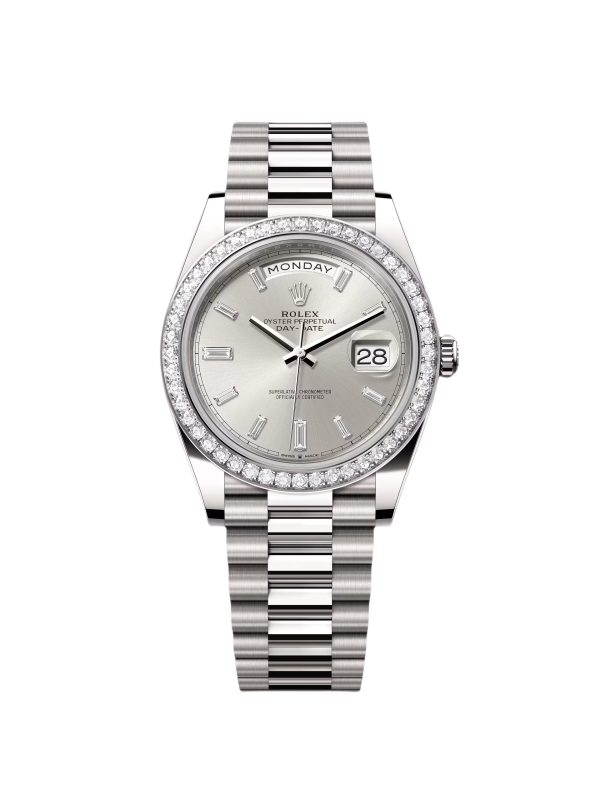 【Super Clone】RLX Day-Date 40mm 228349RBR-0001 Silver Dial President Bracelet