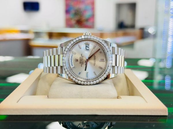 【Super Clone】RLX Day-Date 40mm 228349RBR-0001 Silver Dial President Bracelet