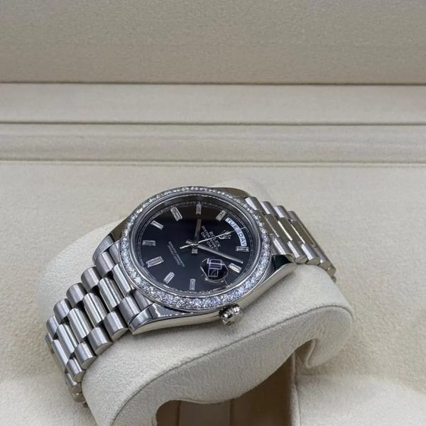 【Super Clone】RLX Day-Date 40mm 228349RBR-0003 Bright Black Dial President Bracelet