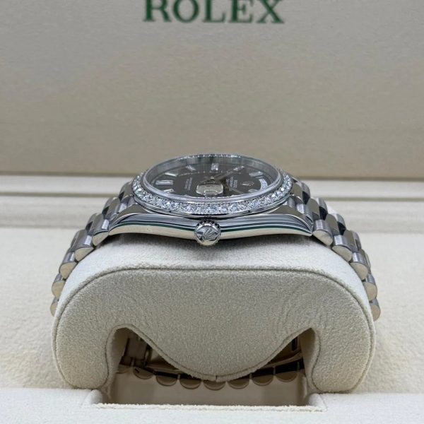 【Super Clone】RLX Day-Date 40mm 228349RBR-0003 Bright Black Dial President Bracelet