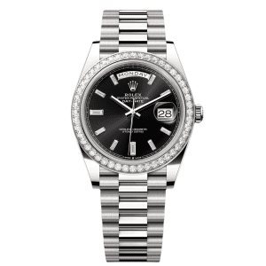 【Super Clone】RLX Day-Date 40mm 228349RBR-0003 Bright Black Dial President Bracelet