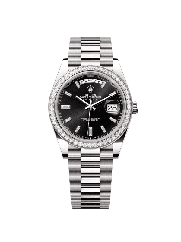 【Super Clone】RLX Day-Date 40mm 228349RBR-0003 Bright Black Dial President Bracelet
