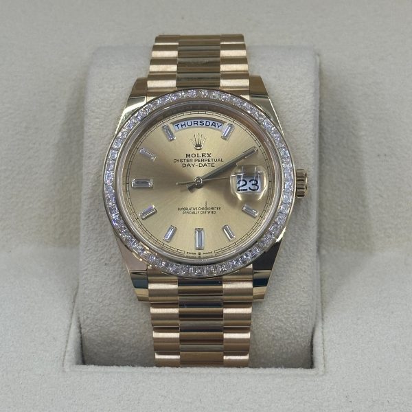 【Super Clone】RLX Day-Date 40mm 228398TBR-0002 Champagne Dial President Watch