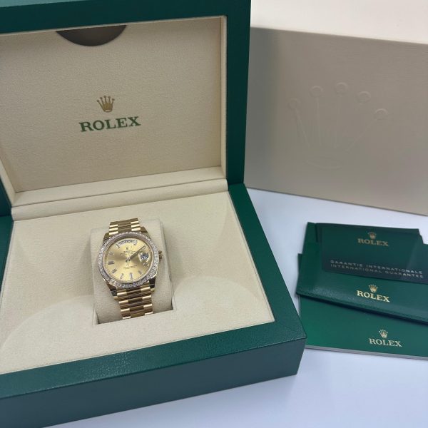 【Super Clone】RLX Day-Date 40mm 228398TBR-0002 Champagne Dial President Watch