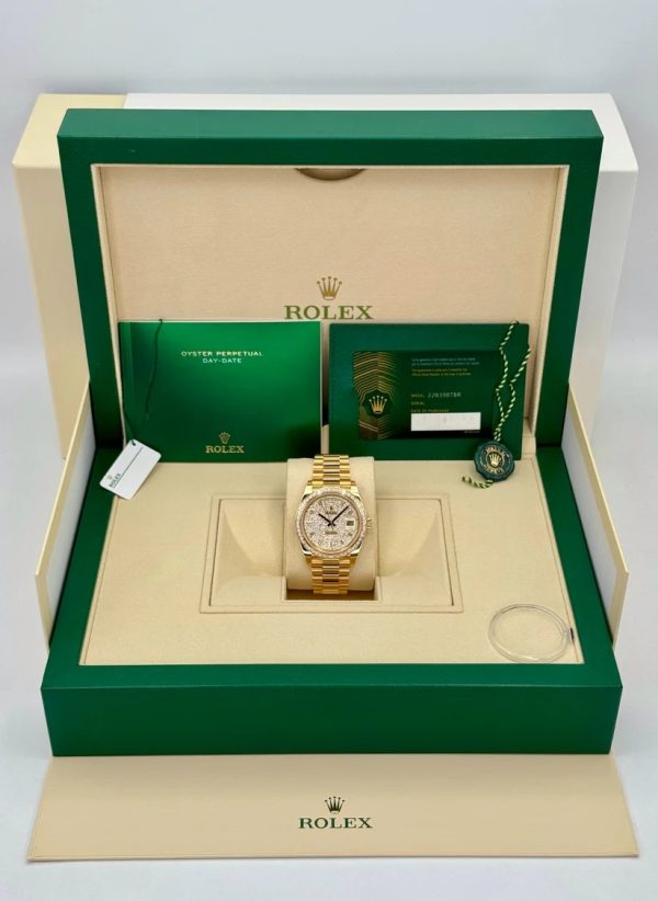 【Super Clone】RLX Day-Date 40mm 228398TBR-0036 Diamond Paved Dial President Watch
