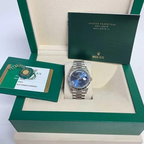 【Super Clone】RLX Day-Date "President" 40mm Blue Roman Dial 228236-0007