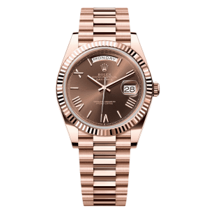 【Super Clone】RLX Day-Date "President" 40mm Everose Gold Chocolate Roman Dial - 228235