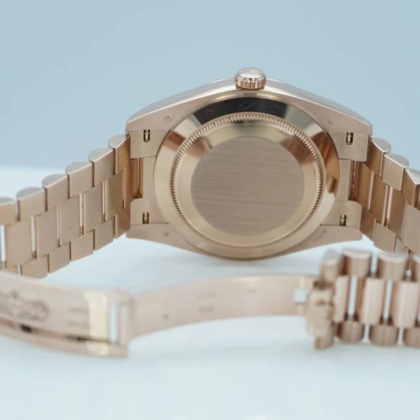 【Super Clone】RLX Day-Date "President" 40mm Everose Gold Diamond Pave Dial - 228235