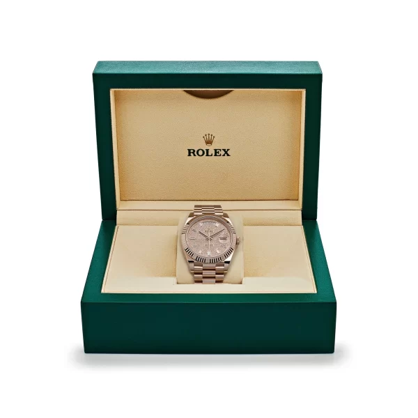 【Super Clone】RLX Day-Date "President" 40mm Everose Gold Diamond Pave Dial - 228235