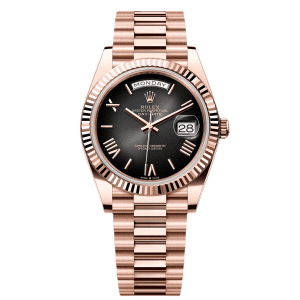 【Super Clone】RLX Day-Date "President" 40mm Everose Gold Slate Roman Ombre "Smoke" Dial - 228235