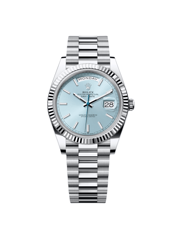 【Super Clone】RLX Day-Date "President" 40mm Platinum Ice Blue Index Dial - 228236
