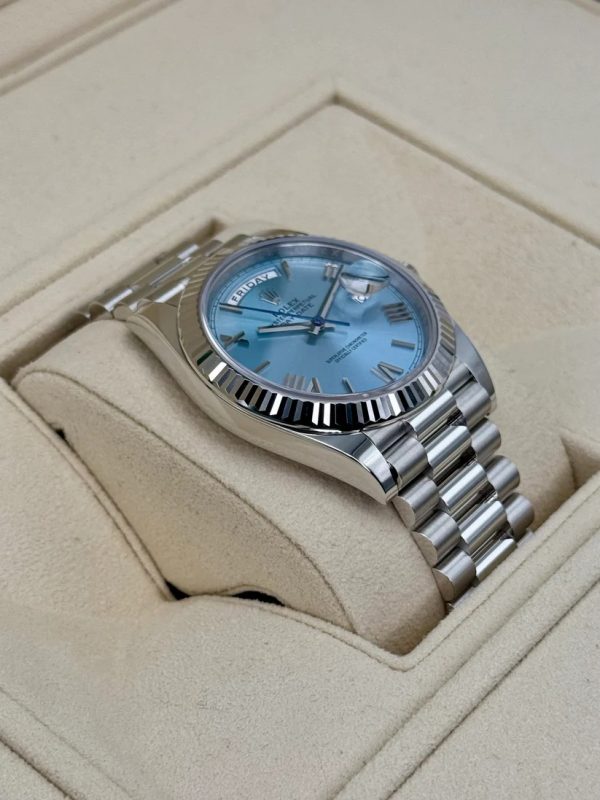 【Super Clone】RLX Day-Date "President" 40mm Platinum Ice Blue Roman Dial - 228236
