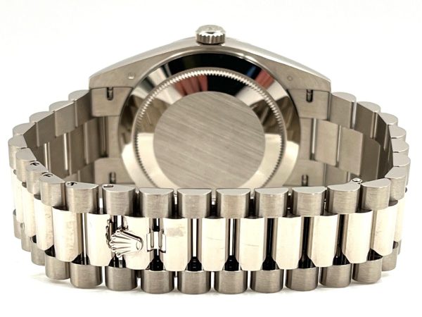 【Super Clone】RLX Day-Date "President" 40mm White Gold Pave Diamond Sapphire Dial - 228239