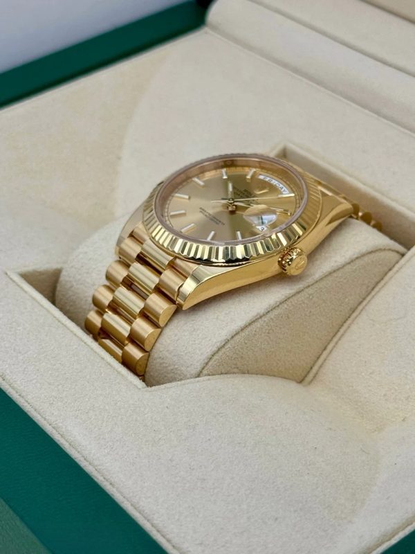 【Super Clone】RLX Day-Date "President" 40mm Yellow Gold Champagne Index Dial - 228238