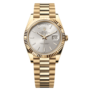 【Super Clone】RLX Day-Date "President" 40mm Yellow Gold Silver Index Dial - 228238