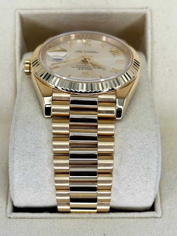 【Super Clone】RLX Day-Date "President" 40mm Yellow Gold Silver Roman Dial - 228238