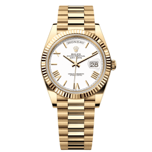 【Super Clone】RLX Day-Date "President" 40mm Yellow Gold White Roman Dial - 228238