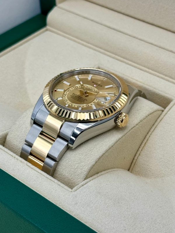 【Super Clone】RLX Sky-Dweller 42mm 336933-0001/0002 Two-Tone Yellow Gold Champagne Dial Oyster
