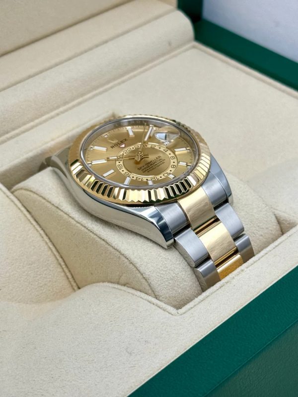 【Super Clone】RLX Sky-Dweller 42mm 336933-0001/0002 Two-Tone Yellow Gold Champagne Dial Oyster