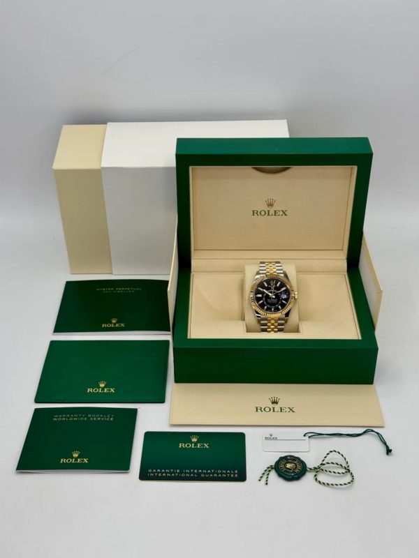 【Super Clone】RLX Sky-Dweller 42mm 336933-0003/0004 Two-Tone Yellow Gold Black Dial Jubilee