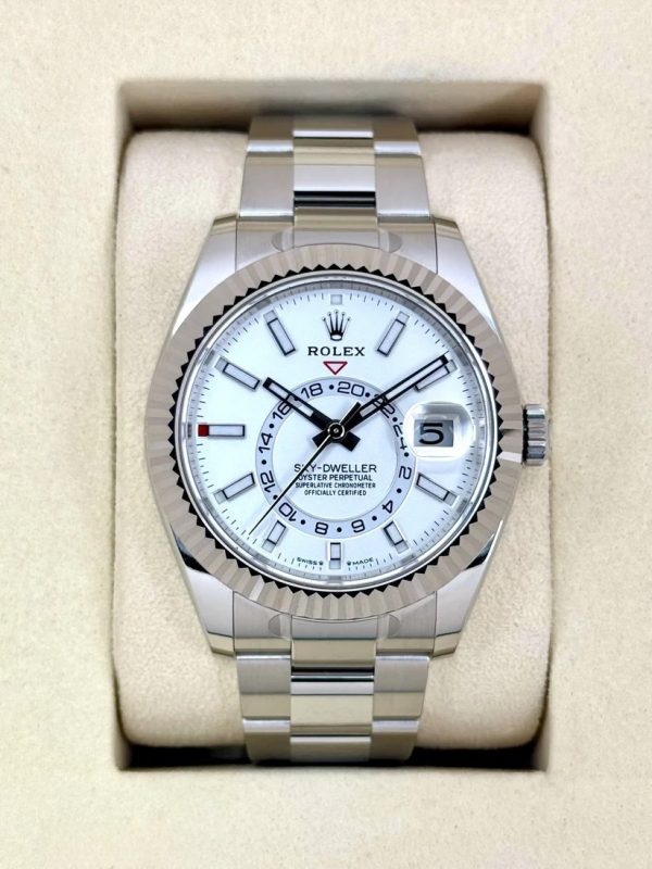 【Super Clone】RLX Sky-Dweller 42mm 336934-0003/0004 Stainless Steel White Dial Oyster