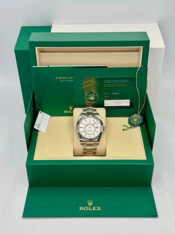 【Super Clone】RLX Sky-Dweller 42mm 336934-0003/0004 Stainless Steel White Dial Oyster
