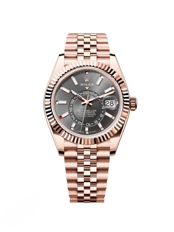【Super Clone】RLX Sky-Dweller 42mm 336935-0004/0008 Rose Gold Rhodium Dial Oyster