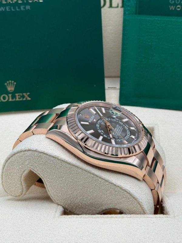 【Super Clone】RLX Sky-Dweller 42mm 336935-0004/0008 Rose Gold Rhodium Dial Oyster